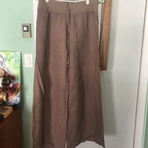 Low rise wide leg linen KRISA pants